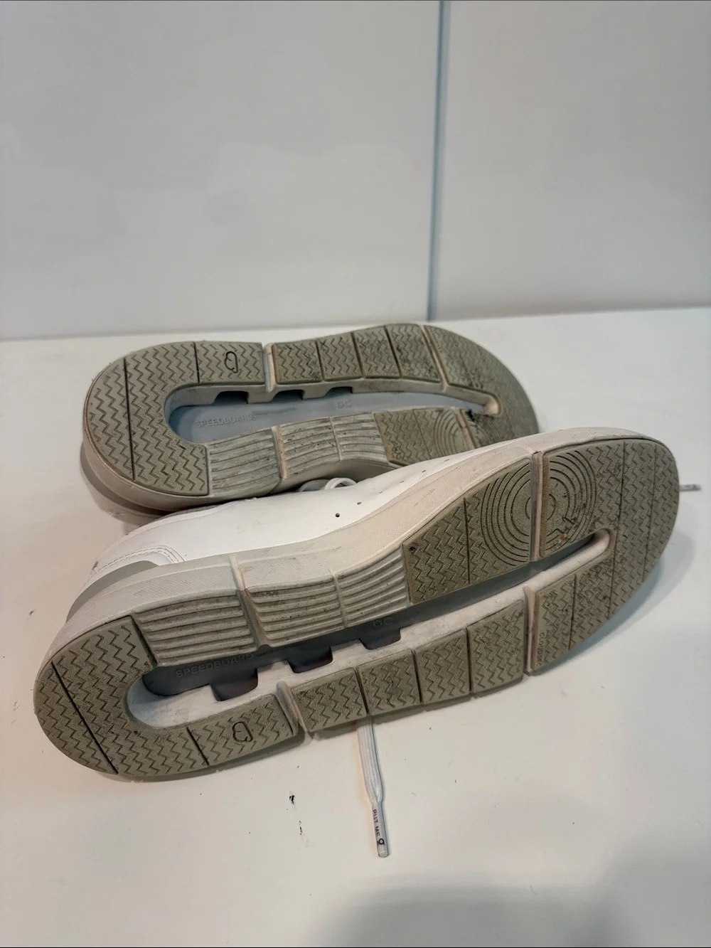 Used On Running White and Light Gray Low-Top Sneakers women’s 9.5 oncloud